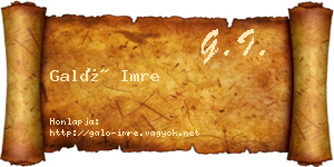 Galó Imre névjegykártya